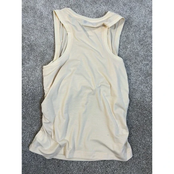 ATHLETA Breezy Ruched Tank Top Shirt Coral Peach Size Medium Women's Sleeveless - Picture 3 of 3